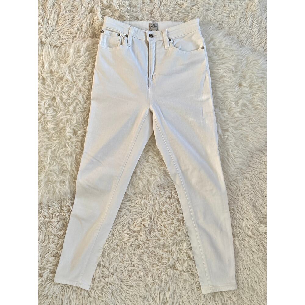 J. Crew Denim High Rise White Curvy Toothpick Jeans, size 29
